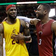 Arkivbild från 2014. LeBron James och Dwyane Wade. 