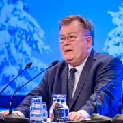 Danmarks försvarsminister Claus Hjort Fredriksen på Folk och Försvars Rikskonferens 2019.