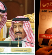 Saudiarabiens kung och kronprins (t v), Khashoggi (t h). TT