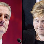 Jonas Gahr Støre och Erna Solberg.