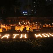 Earth hour i Jakarta, Indonesien, 2017.