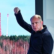 Arkivbild från april: Leif Johansson, tilltänkt styrelseordförande Stegra, och Henrik Henriksson, Stegras vd, under en pressträff med anledning av att Wallenberg Investments går in med 1,4 miljarder euro i ståltillverkaren.