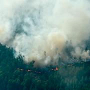 Flygbilder över branden runt Ljusdal.