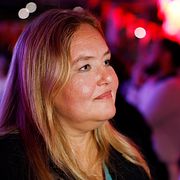 Ida Gabrielsson under Vänsterpartiets valvaka.