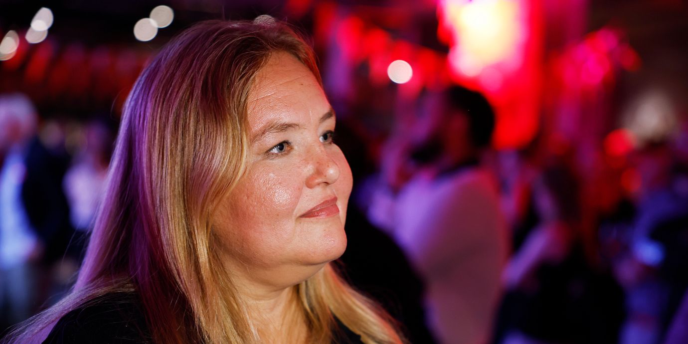 Ida Gabrielsson under Vänsterpartiets valvaka.