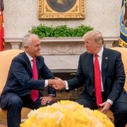 Donald Trump och Malcolm Turnbull i Vita huset 2018. Arkivbild.