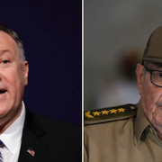 Mike Pompeo och Raúl Castro.