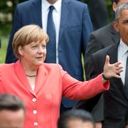 Merkel och Obama under mötet.