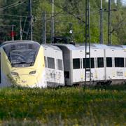 Arlanda Express-tåget som spårade ur.