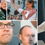 Özz Nujen, Gudrun Schyman, Jimmie Åkesson och Annie Lööf.