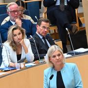 Ebba Busch (KD), Ulf Kristersson (M) och Magdalena Andersson (S).