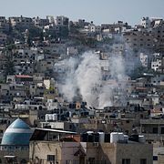Rök stiger från Jenin. Majdi Mohammed / AP