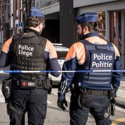 Arkivbild av polisen i den belgiska staden Liège.