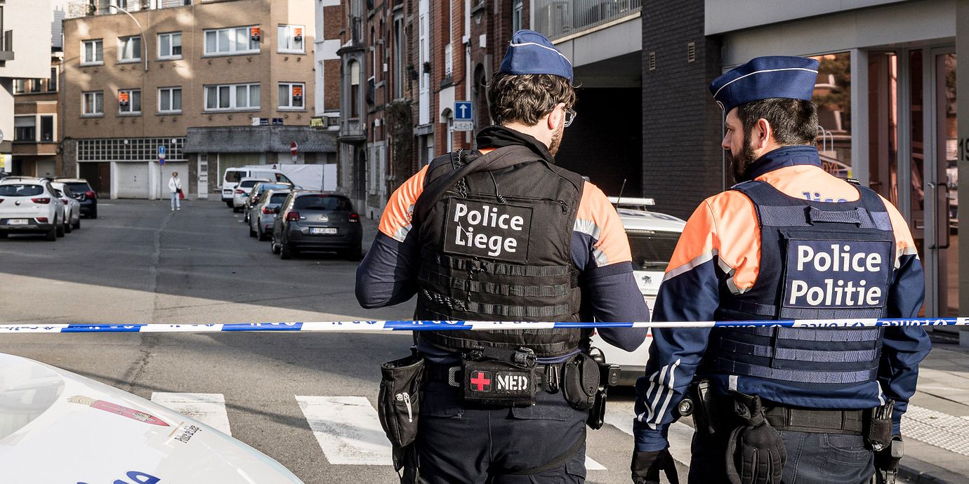 Arkivbild av polisen i den belgiska staden Liège.