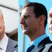 Staffan de Mistura, Vladimir Putin och Bashar al-Assad.