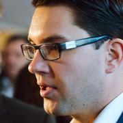 Åkesson efter tårtattacken.