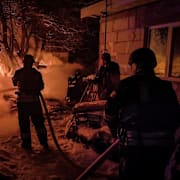 Bild från 13 januari, då Ukrainas huvudstad Kyiv blev utsatt för en ny rysk attack. 