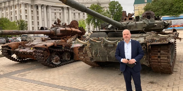 Morgan Johansson i Kyiv. Privat.