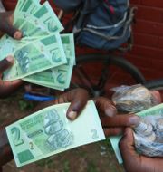 Illustrationsbild: Nya tvådollarssedlar i Harare, Zimbabwe, på tisdagen. Tsvangirayi Mukwazhi / TT NYHETSBYRÅN