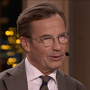 Statsminister Ulf Kristersson (M) i SVT:s partiledarutfrågning.