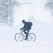 Arkivbild på snöfall i Luleå.