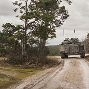  Gotlands regemente patrullerar, arkivbild.