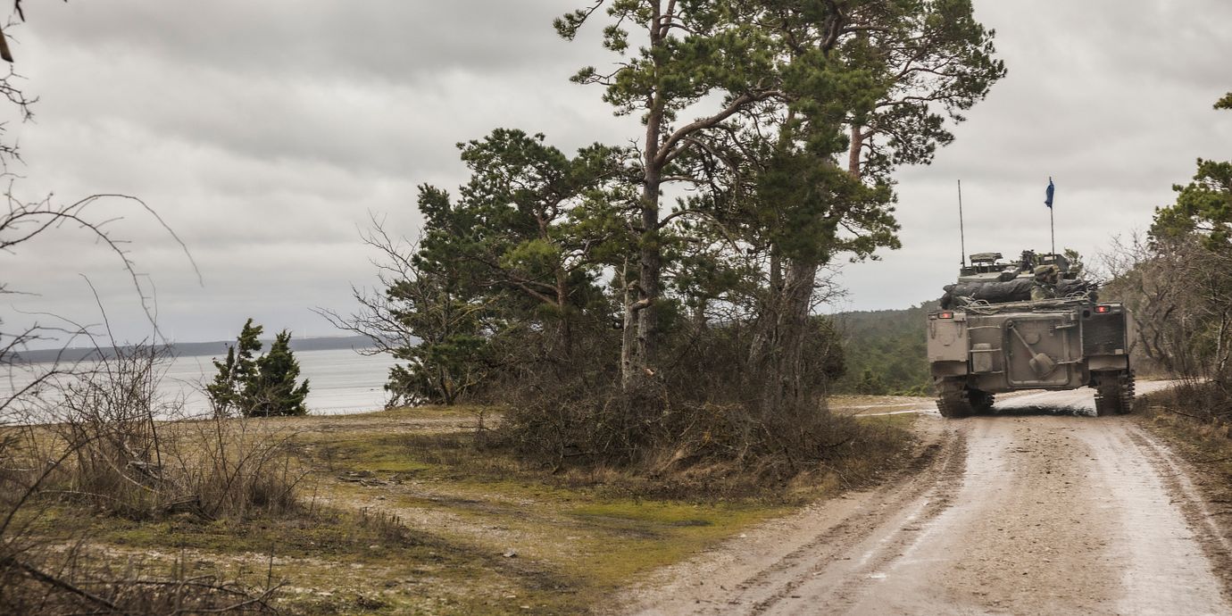  Gotlands regemente patrullerar, arkivbild.