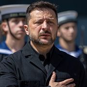 Zelenskyj i Storbritannien i juli.