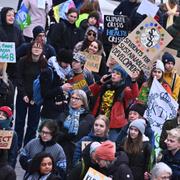 Global klimatstrejk i Stockholm.