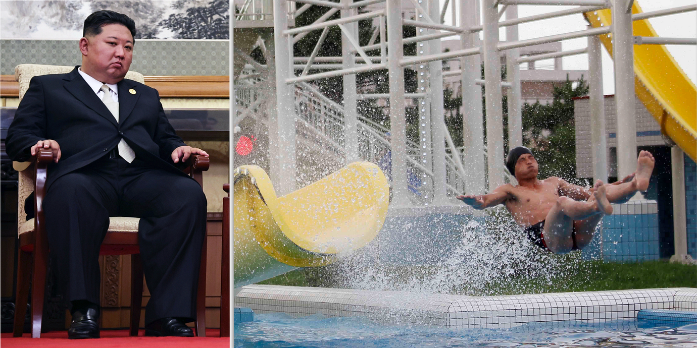 Kim Jong-un/Bild från ett vattenland i Wonsan.