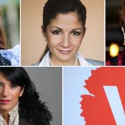 Överst från vänster: Rosita Grönlund, Gulan Avci och Siv Holma (V). Nederst: Amineh Kakabaveh.