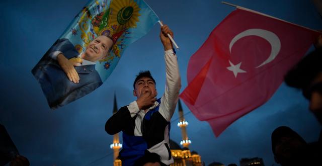 Erdogananhängare firar i Istanbul. Emrah Gurel / AP