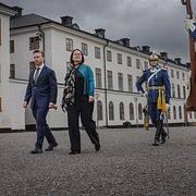 
Försvarsminister Pål Jonson (M) tar emot Luxemburgs motsvarighet vid Karlbergs slott i Stockholm, arkivbild från maj 2025.