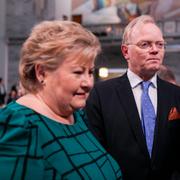 Erna Solberg tillsammans med maken Sindre Finnes i november. 