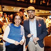 Simona Mohamsson (L) och Jimmie Åkesson (SD) såg Sveriges VM-playoff ihop på Annexet i Stockholm.