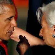 Obama och Lagarde i samtal.