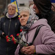 Begravning för en 20-årig soldat som stupat i kriget mot Ryssland.