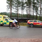 Bild från dagen som 18-åringen dog på djurparken. Ambulanser på platsen.