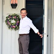 Statsminister Ulf Kristersson (M) när regeringen samlades på Harpsund.