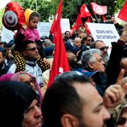 Protester i Tunis, Tunisien