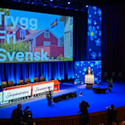 Jimmie Åkesson håller tal under landsdagarna.