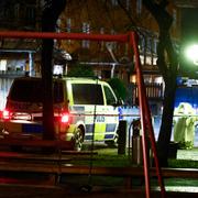 Polisinsats efter mordet.