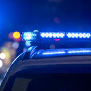 Polisen under en utryckning. Arkivbild. 