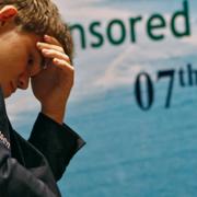 Magnus Carlsen under dagens match.