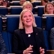 Stefan Löfven, Magdalena Andersson och Richard Friberg på S-kongressen. 