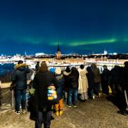 Norrsken i Stockholm i slutet av februari. 