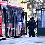 Polis på plats efter  skjutningen i Tyresö.