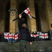 Demonstranter i Tbilisi.