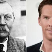 Arthur Conan Doyle och Benedict Cumberbatch.