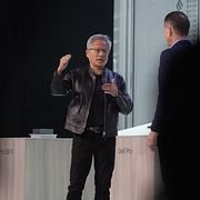 Nvidias vd Jensen Huang vid ett event i måndags.